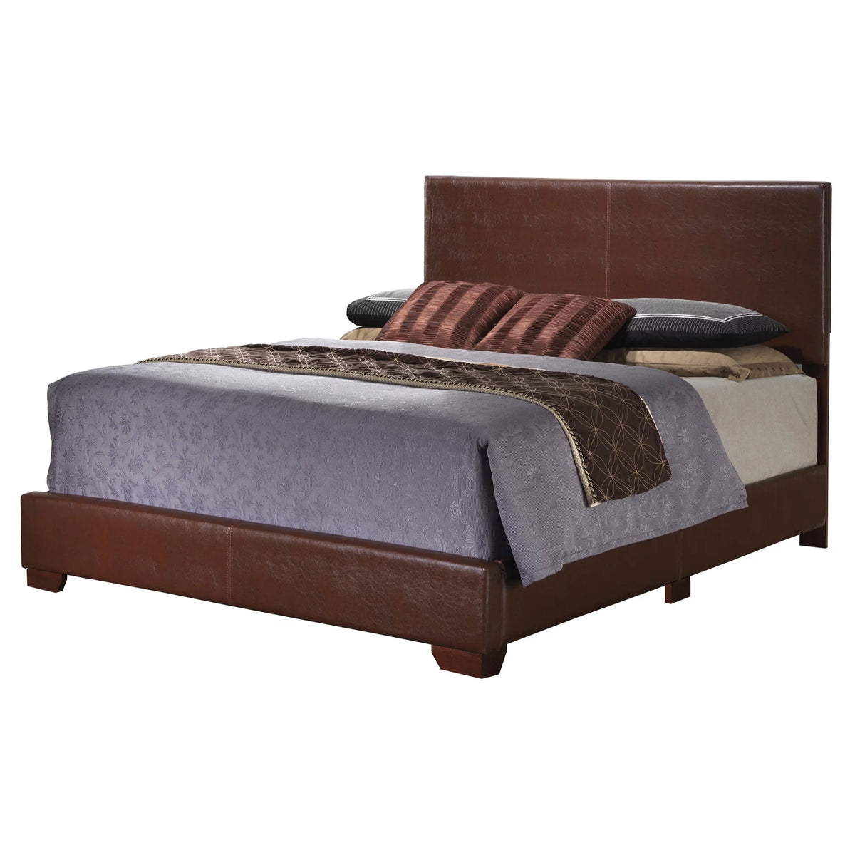 Light Brown Upholstered King Panel Bed M1044