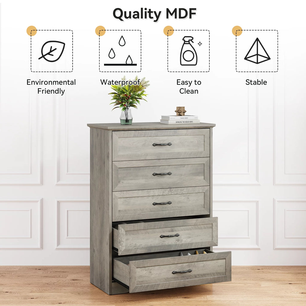 5 Drawer Grey Dresser S14442