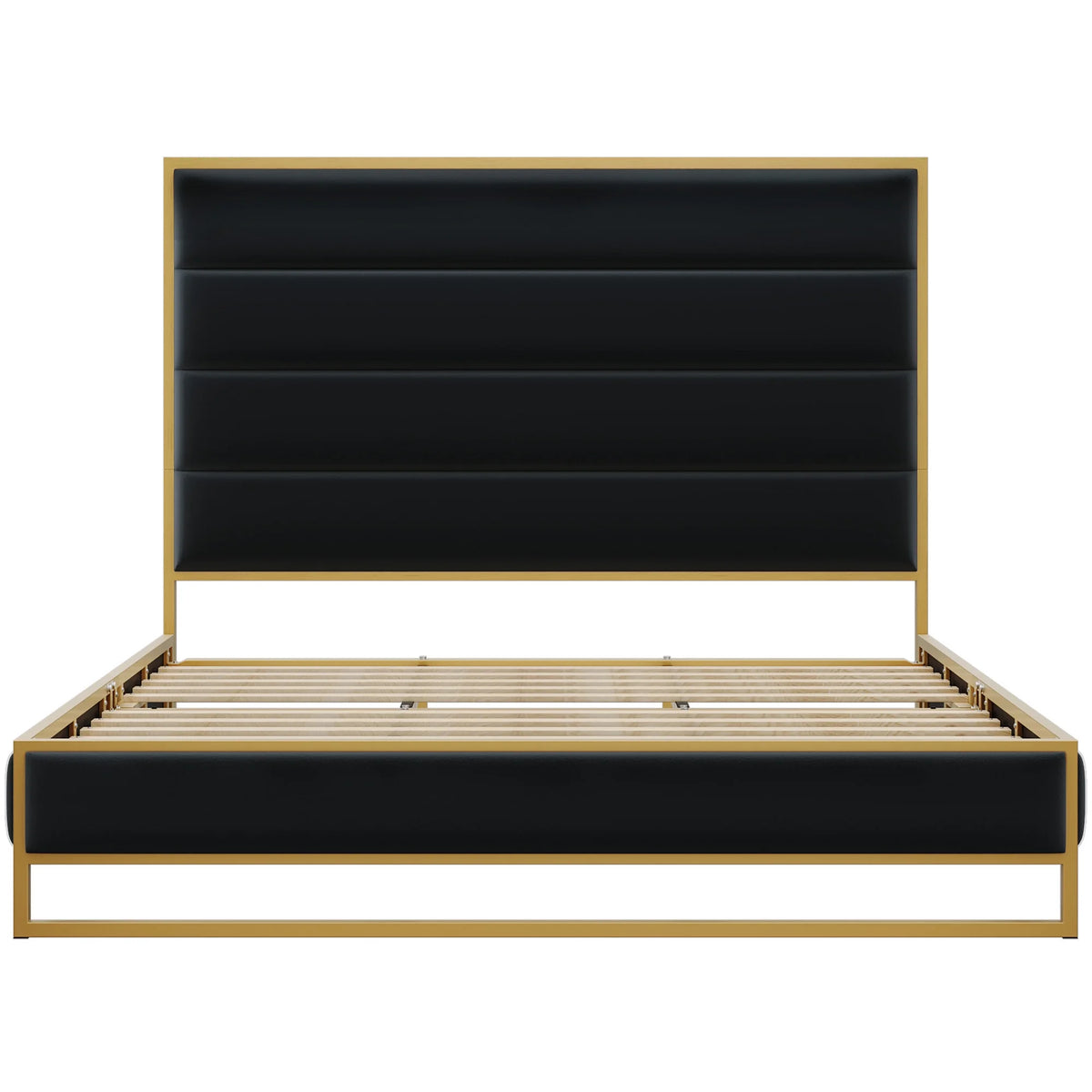 King Size Off-white Velvet Upholstered Platform Bed R742251