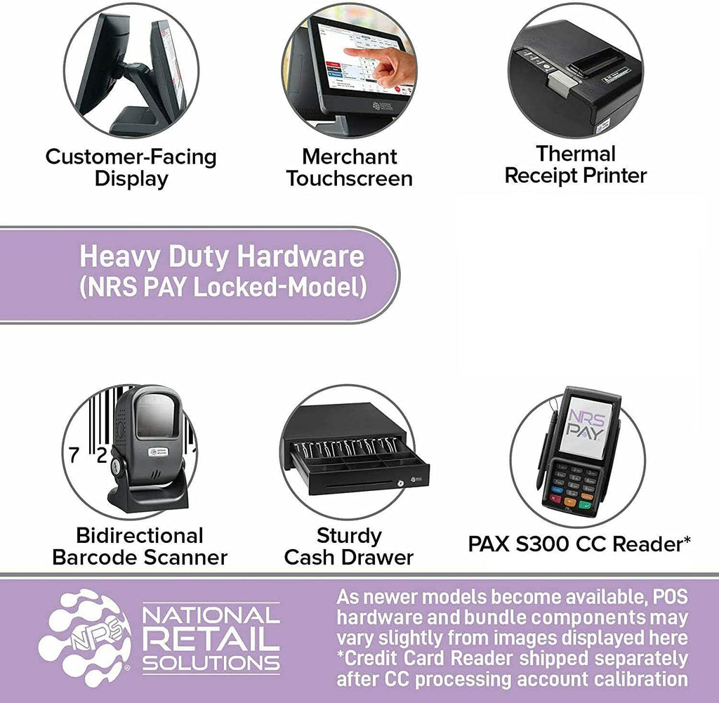 Cash Register with Touch Screen Monitor, Barcode Scanner, Cash Drawer and Receipt Printer B9323