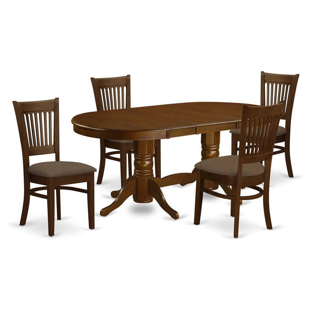 5-piece Espresso Wood Dining Table Set B5357