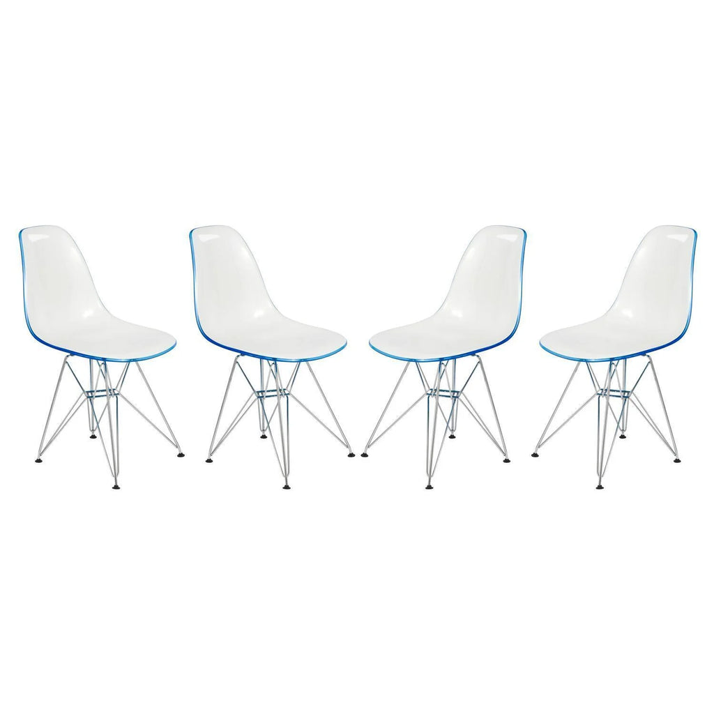 Molded 2-Tone Eiffel Side Chair Set of 4 E921