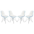 Molded 2-Tone Eiffel Side Chair Set of 4 E921