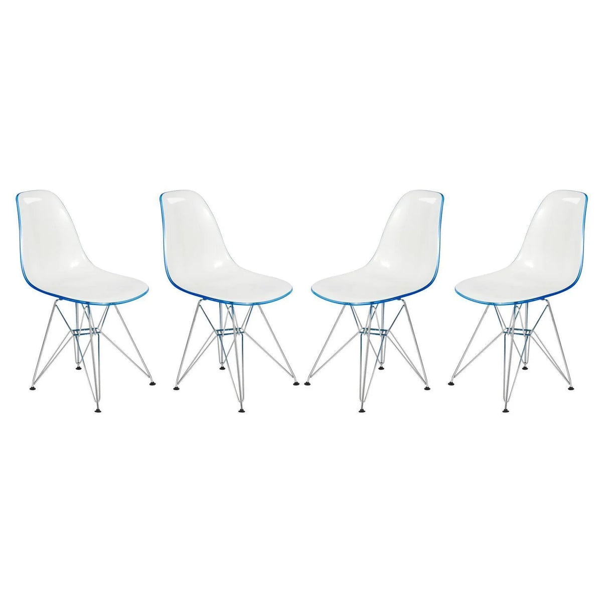 Molded 2-Tone Eiffel Side Chair Set of 4 E921