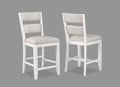 6pc Counter Height Bar Stools White Wooden Fabric R799460