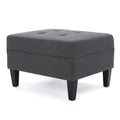 Dark Grey Tufted Fabric Ottoman Q791414