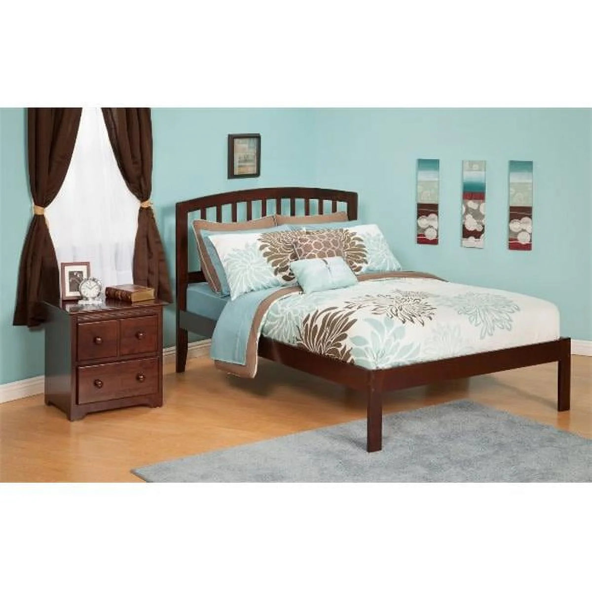 Twin Bed with Open Foot Rail Espresso Finish C665155