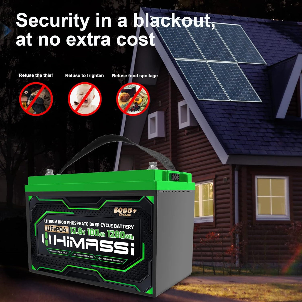 12V 100Ah LiFePO4 Battery 50A BMS Deep Cycle Battery Pack R6124