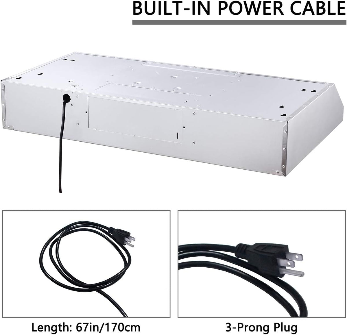 30 inch Stainless Steel Under Cabinet Range Hood with LED Lighting D4249
