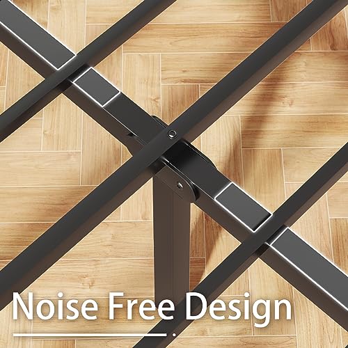 Rustic Brown Metal Full Bed Frame with Headboard and Footboard O95619
