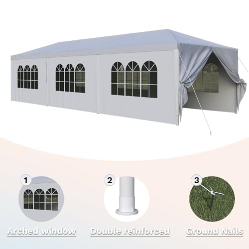 10'x30' Waterproof Party Tent Canopy with Removable Sidewalls W5981