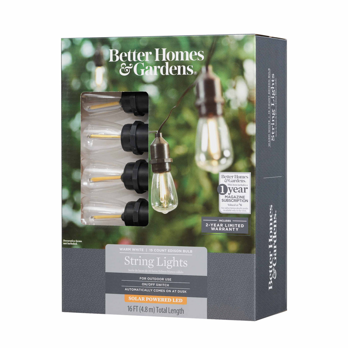 Solar Powered Edison Outdoor String Lights R44661