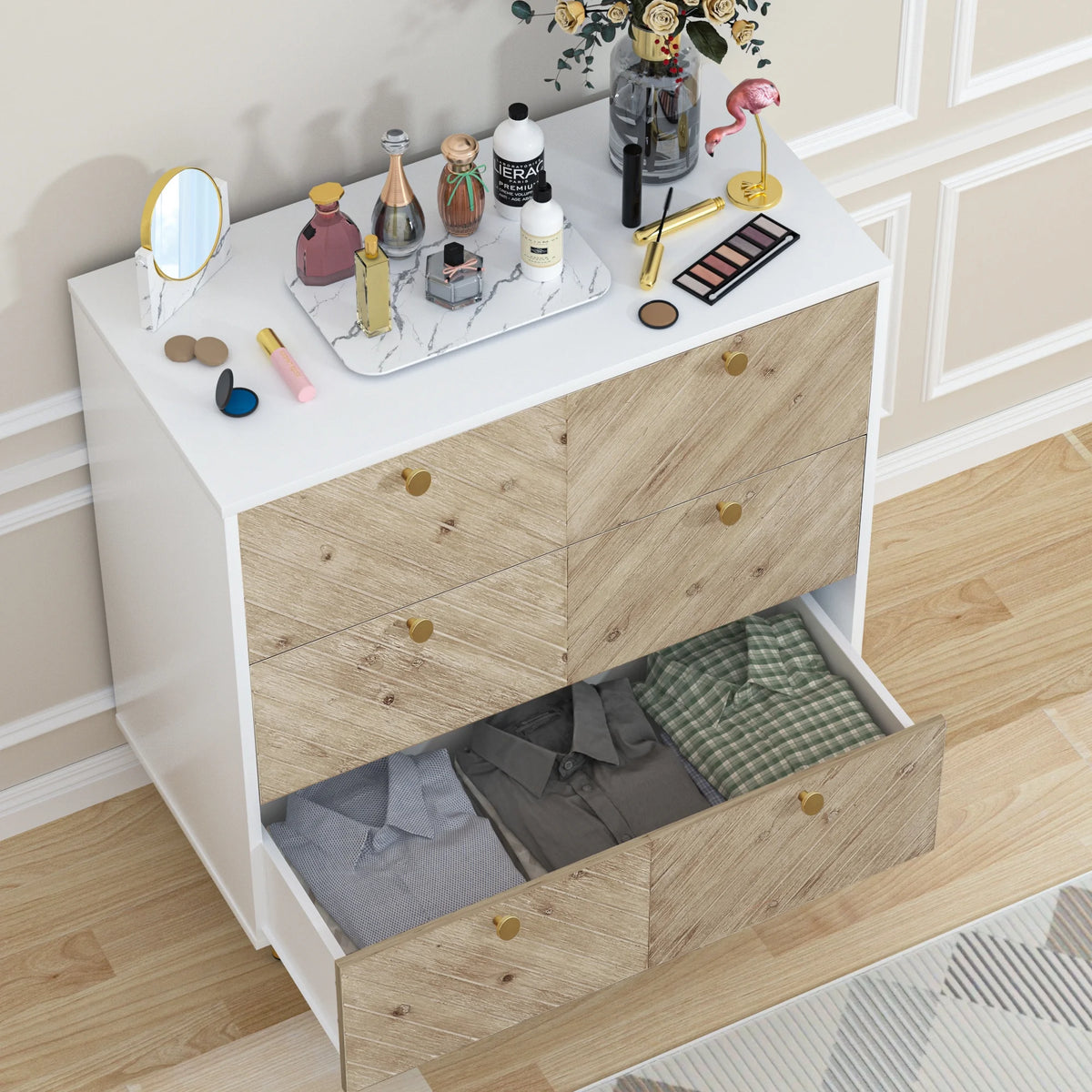 White 3 Drawer Dresser Q789973