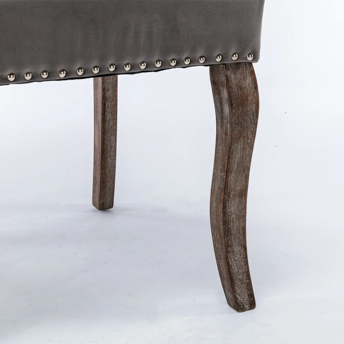Gray Velvet Wood Set of 2 Dining Chair P8535