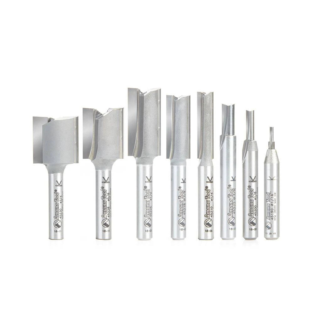 8 Pc Carbide Tipped Straight Plunge 1/4 inch Shank P443279