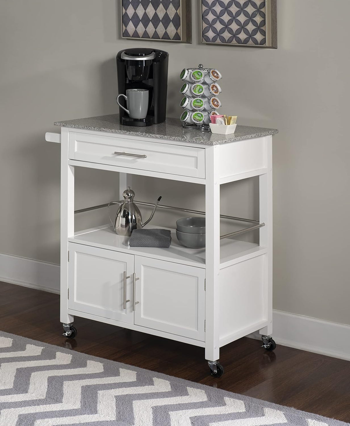 White Kitchen Cart T9407