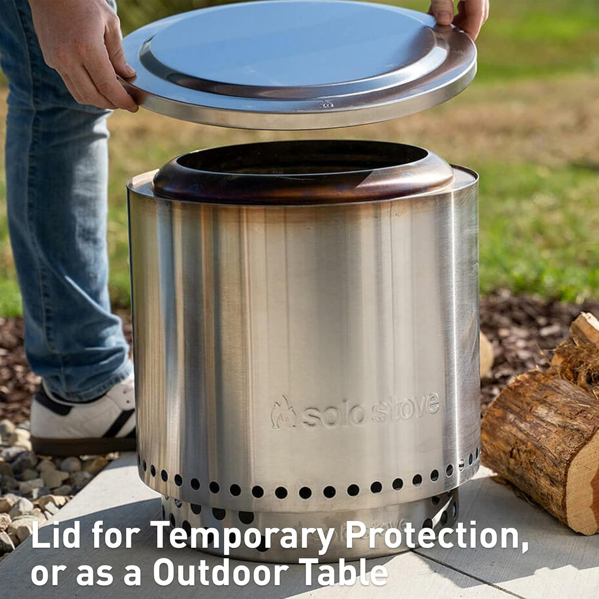 Portable Stainless Steel Wood Burning Fire Pit 19.4x14 Inches L81488