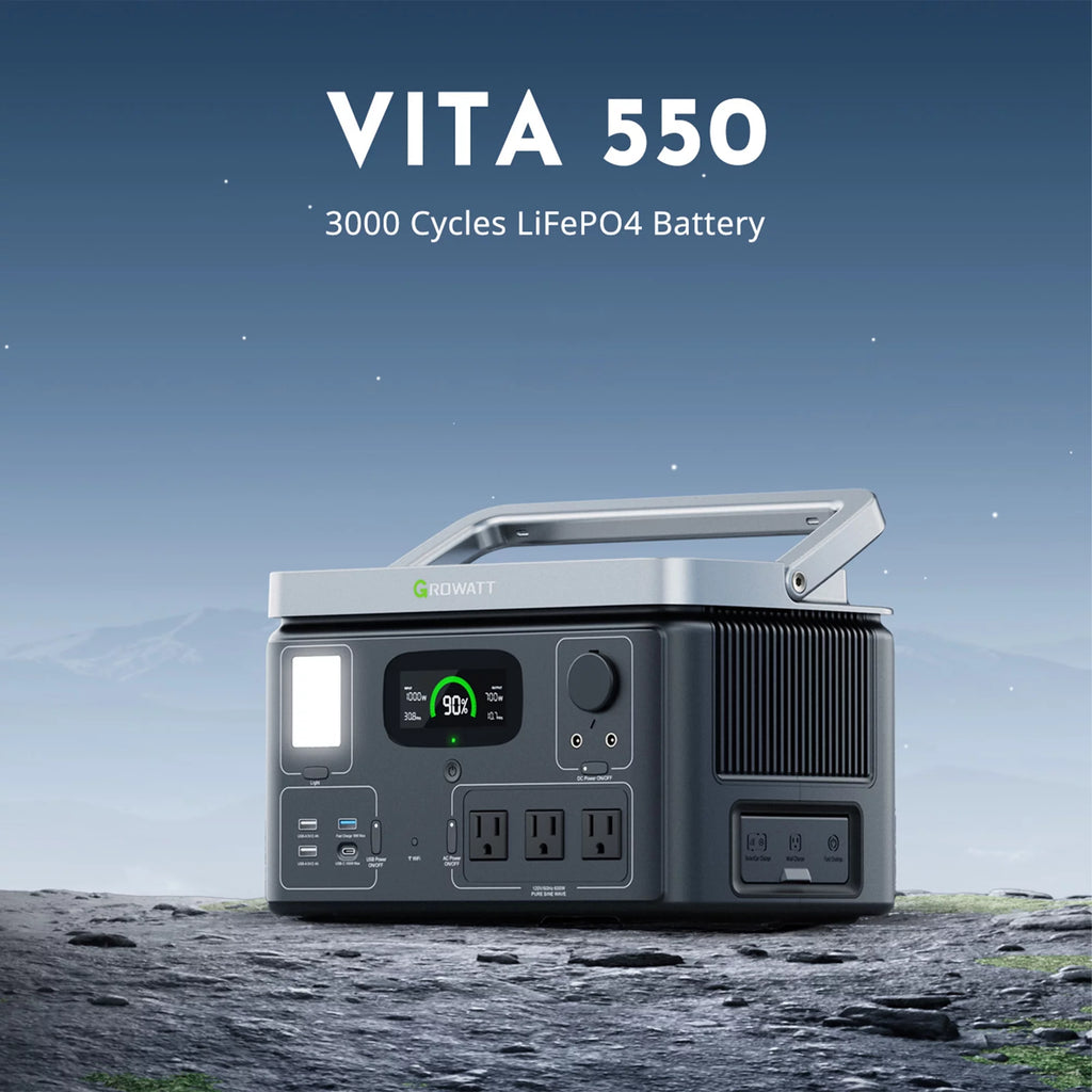 Portable Power Station 538Wh LiFePO4 600W AC Output X192