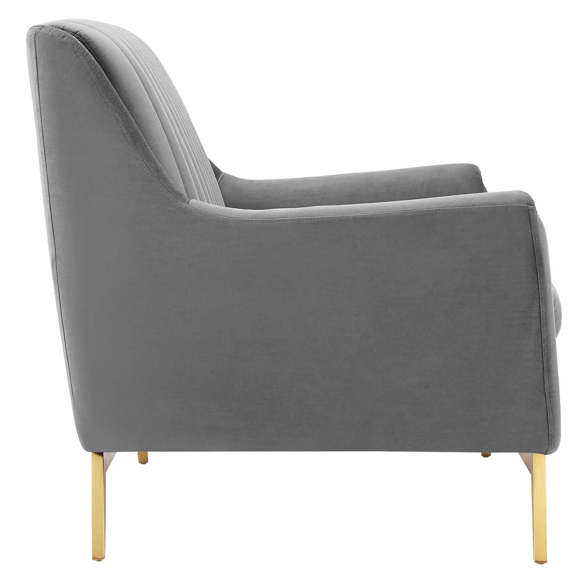Gray Channel Tufted Performance Velvet Loveseat A3190