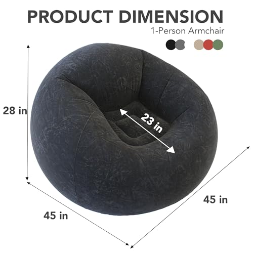 Black Inflatable Bean Bag Chair R221680
