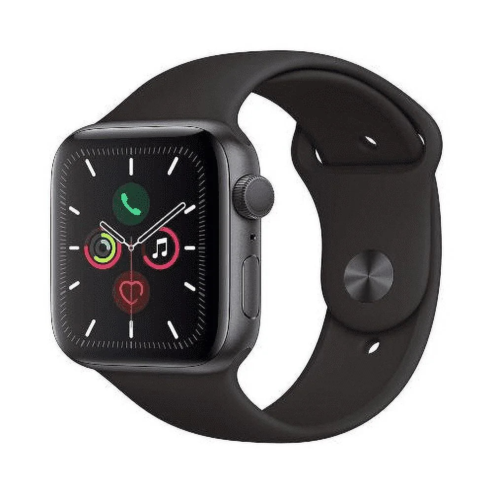 Restored Watch Series 5 44mm Space Gray Aluminum Case Black Sport Band Cellular V741