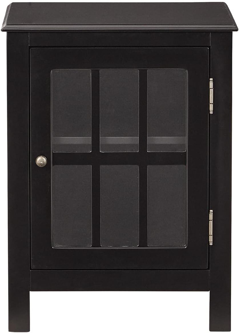 Black Modern Farmhouse Accent Cabinet End Table T9844