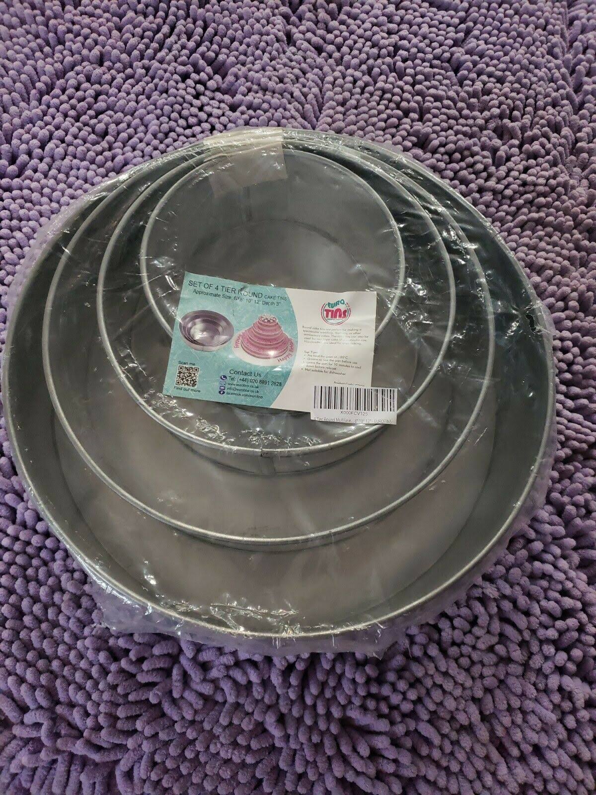 4 Tier Round Cake Tins 6 8 10 12 T988