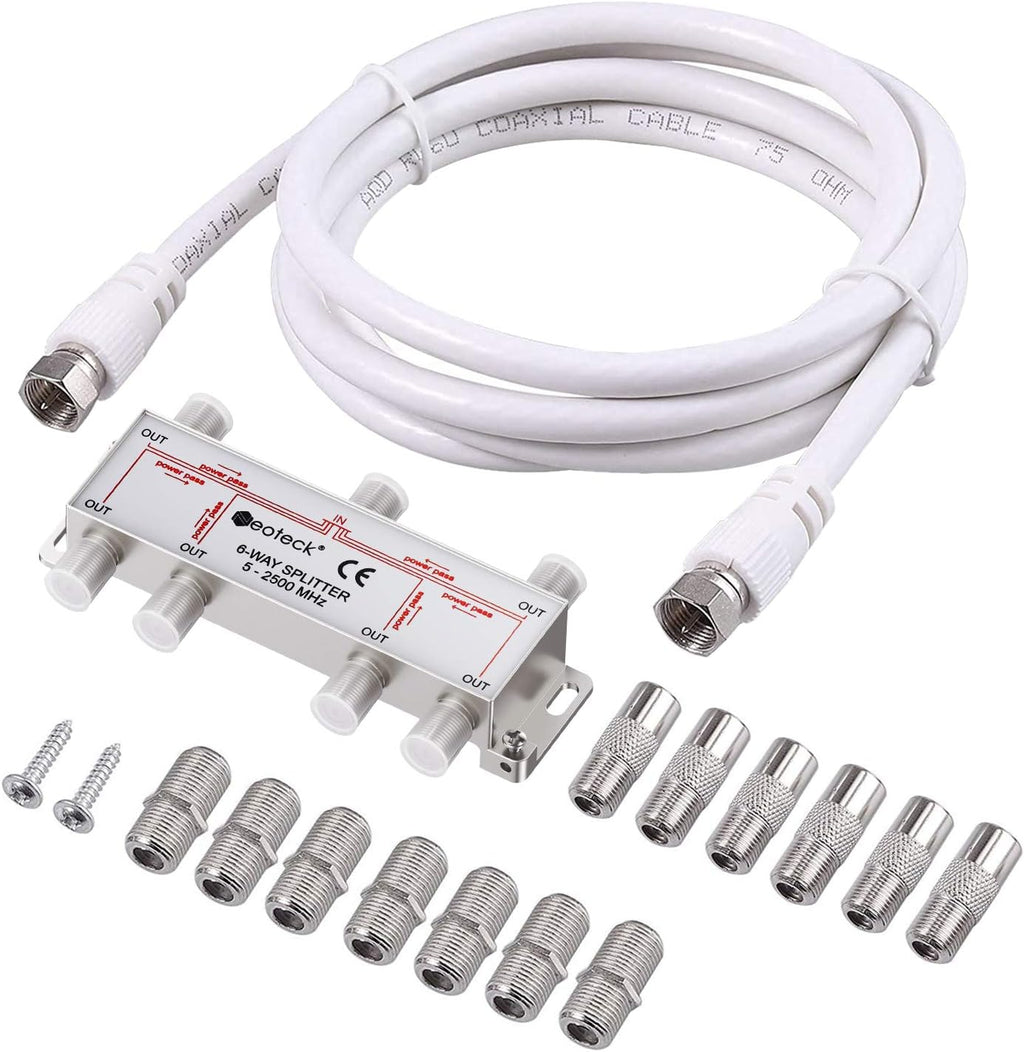6-Way Coax Cable Splitter 5-2500MHz I37514