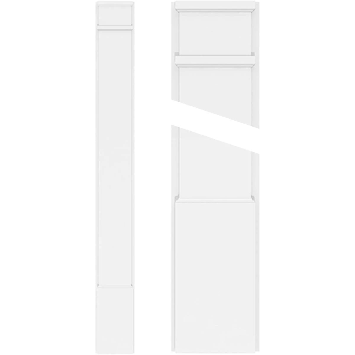 Smooth PVC Pilaster with Decorative Capital & Base (Pair) H466856