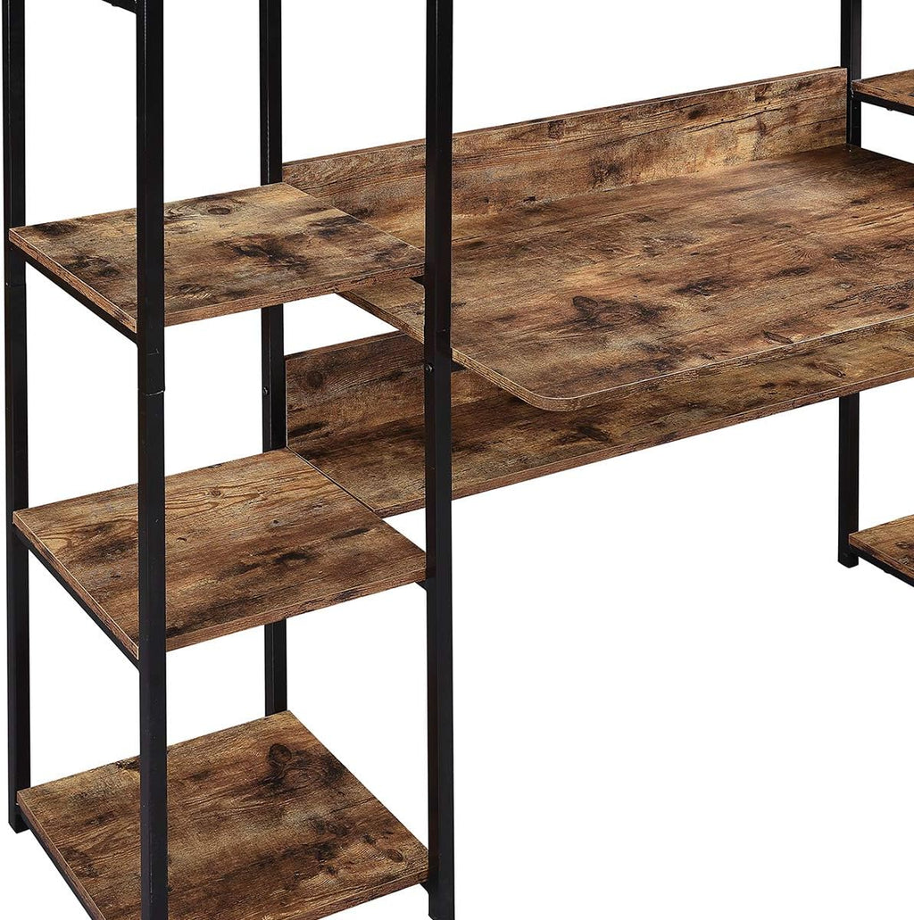 Brown Home Office Hutch and Double Bookcase A808997
