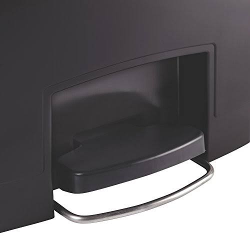 Black 13.2 gal Plastic Step-On Trash Can P406