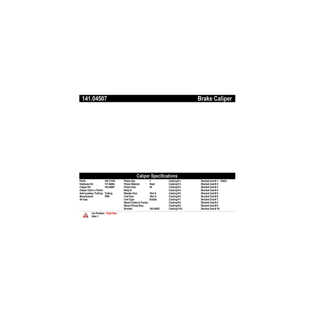 Disc Brake Caliper X3696