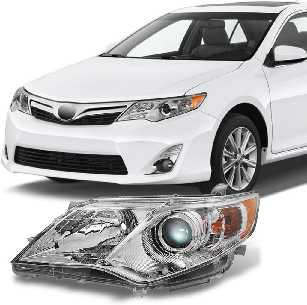 Toyota Camry Chrome Clear Projector Headlight Passenger Right Side Replacement Pack of 2 B9811