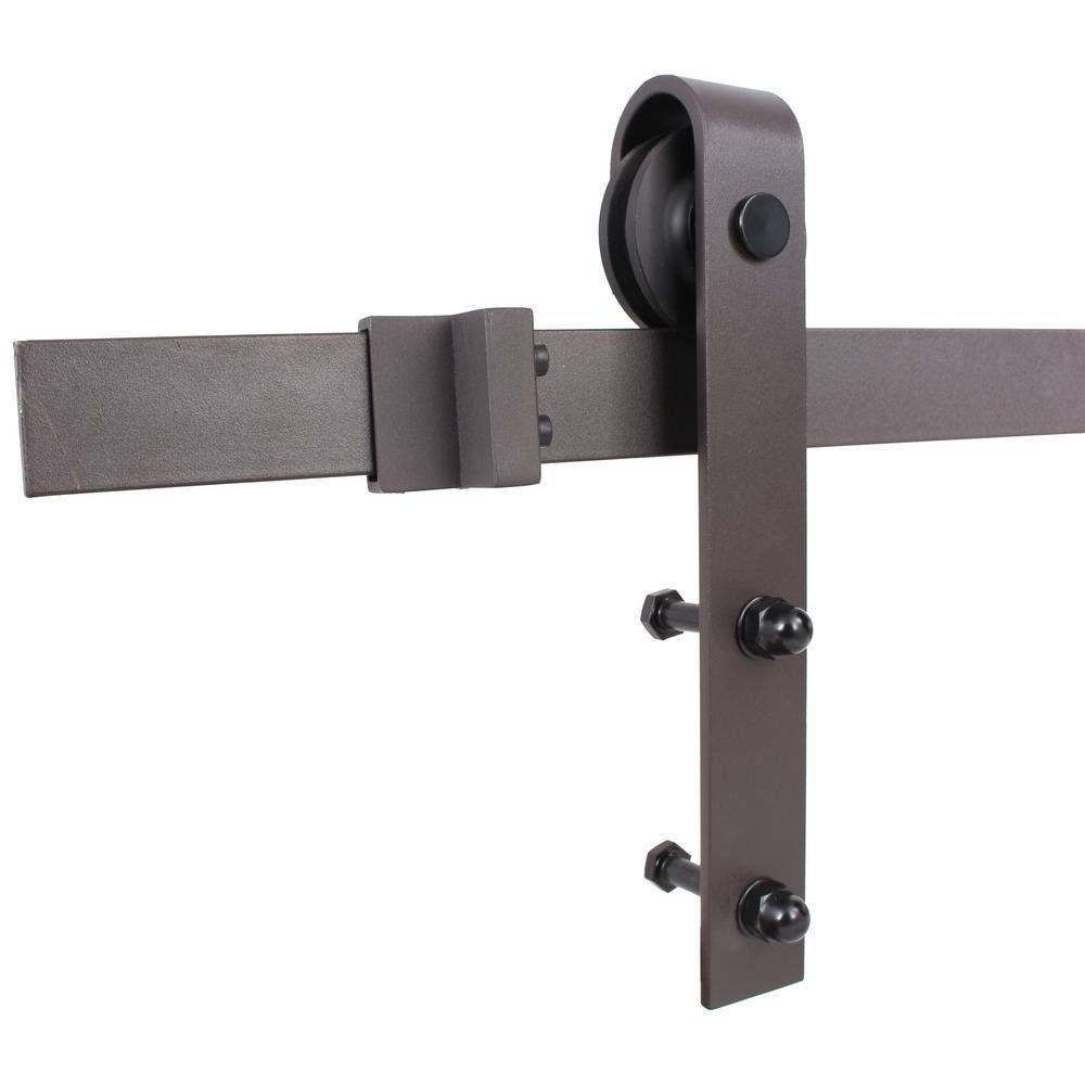 24 in. x 84 in. Stained Wood Interior Sliding Barn Door with Hardware Kit Q982