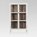 White Glass Library Cabinet G842