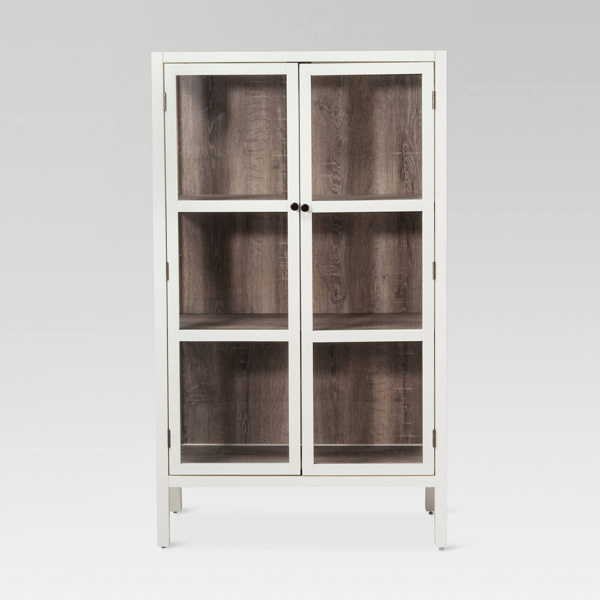 White Glass Library Cabinet G842