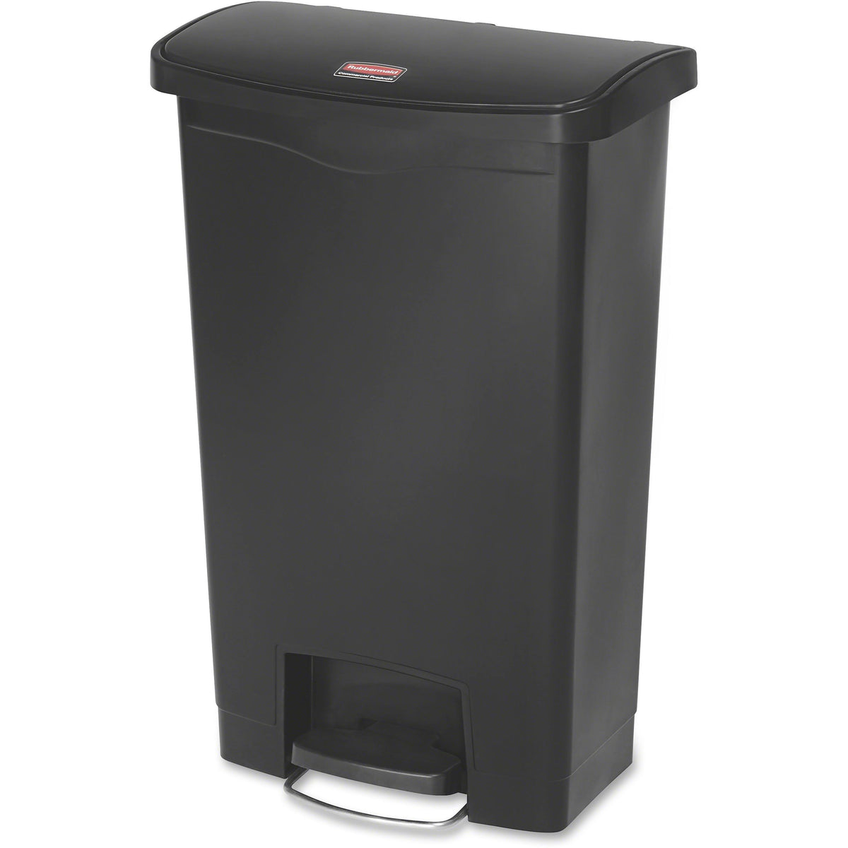 Black 13.2 gal Plastic Step-On Trash Can P406