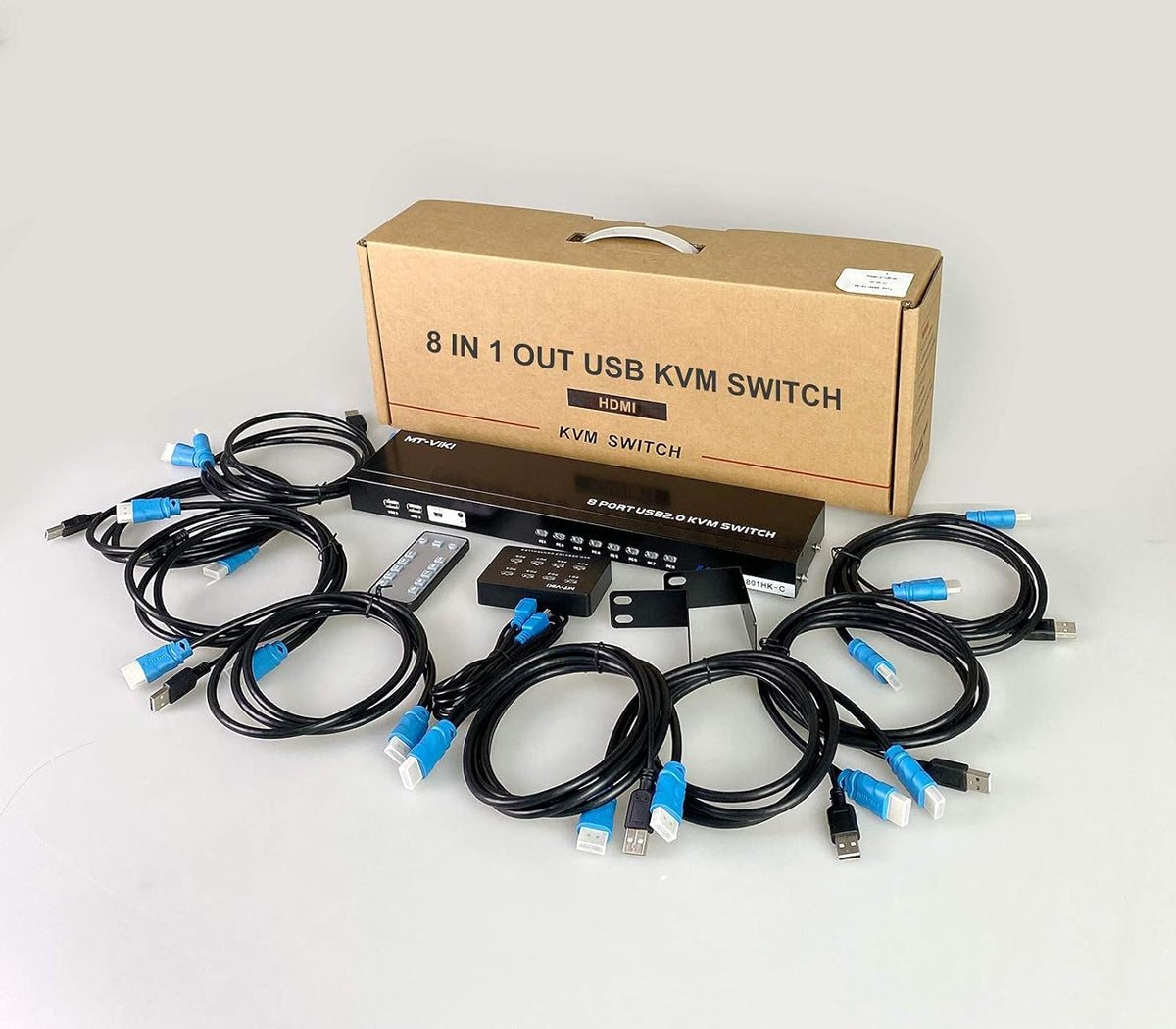 8 Ports 4K 30Hz HDMI KVM Switch with Cables S29036