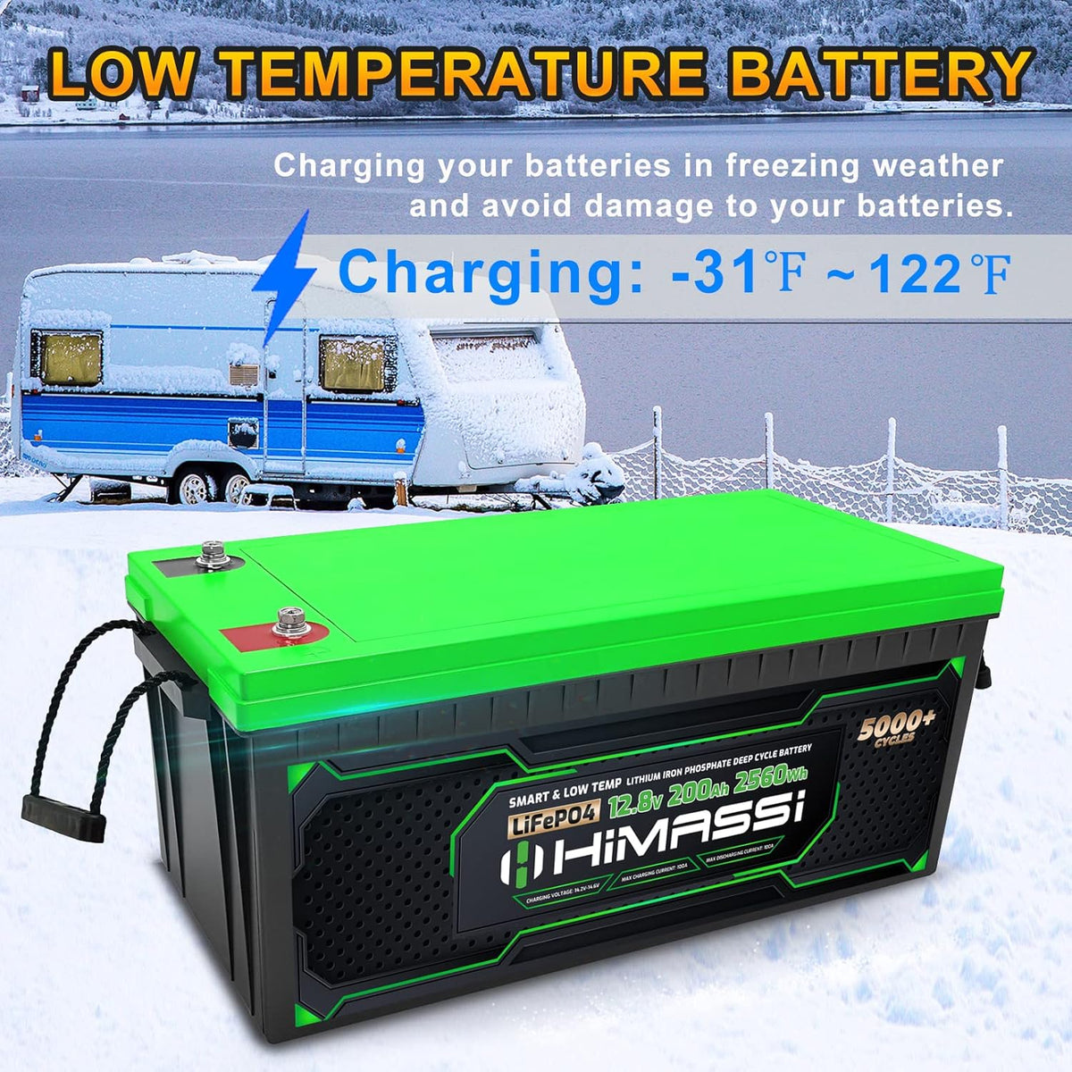 12V 100Ah LiFePO4 Battery 50A BMS Deep Cycle Battery Pack R6124