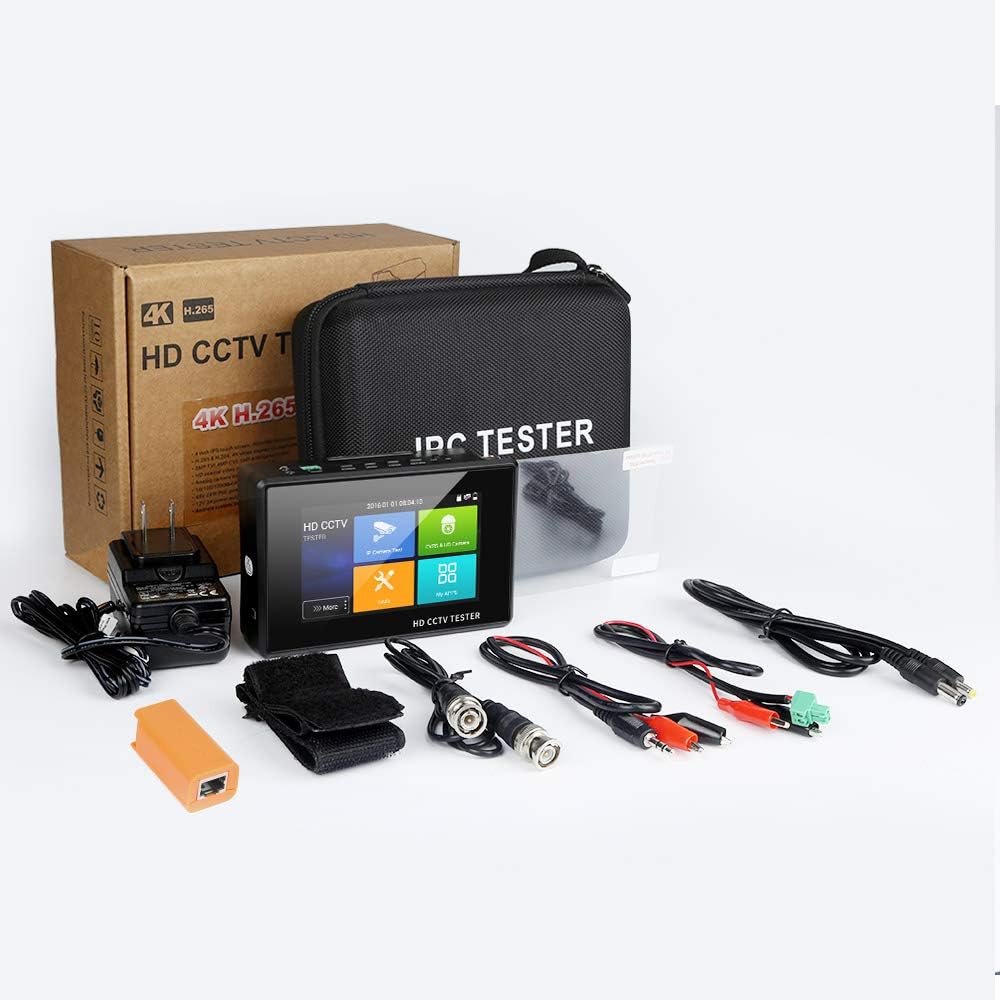 4 Inch Portable IP Camera Tester 4K H.265 CVBS CVI TVI AHD Analog with POE O14922
