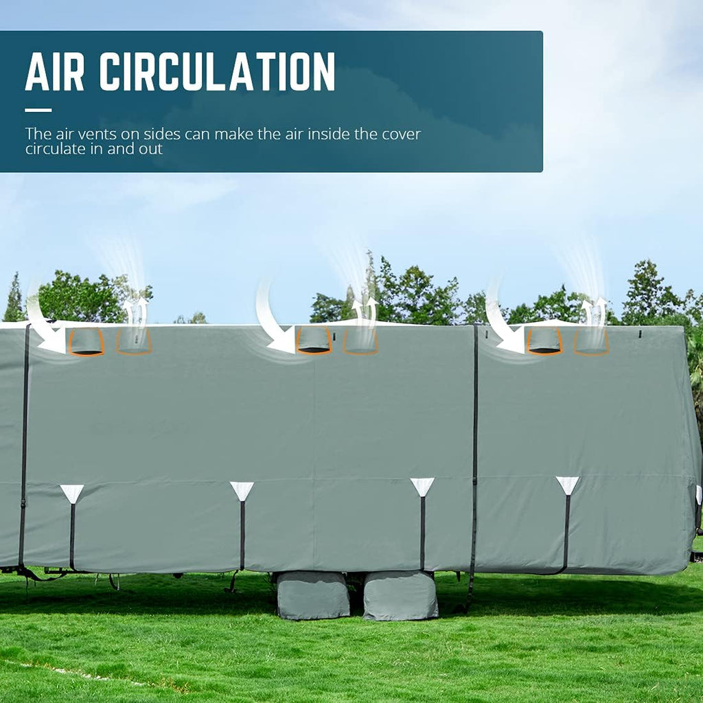 5 Layers RV Cover Fits 26'-29' Motorhome with Tire Covers B26063