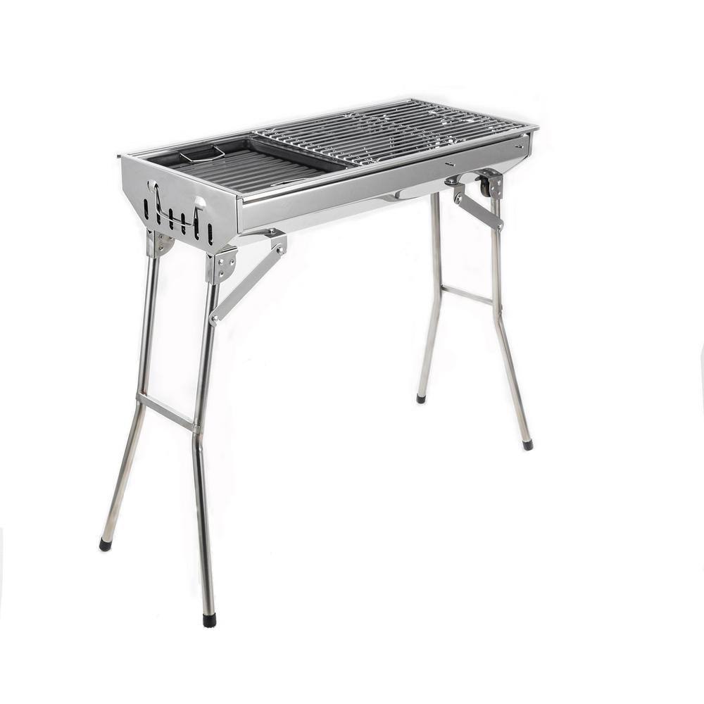 Portable Stainless Steel Folding Charcoal Grill Y69199
