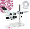 Binocular Stereo Microscope with LED Ring Light and Boom Stand B80874
