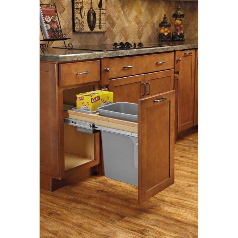 Double 35 Quart Top Mount White Waste Container H967