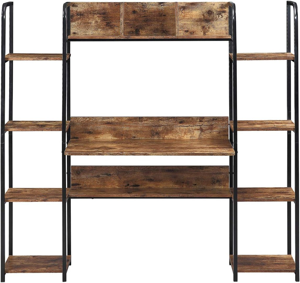 Brown Home Office Hutch and Double Bookcase A808997