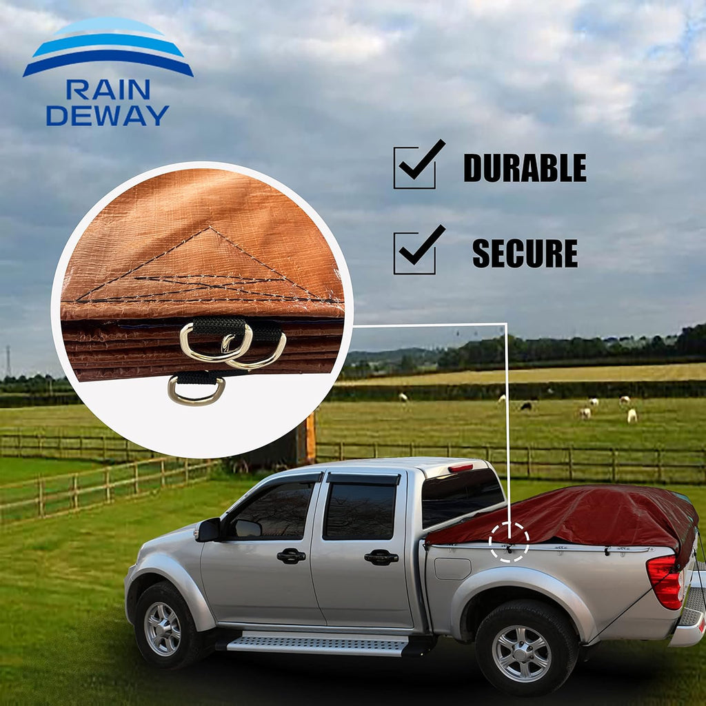Heavy Duty Truck Bed Tarp Cover 10x12 Feet with Grommets I9423