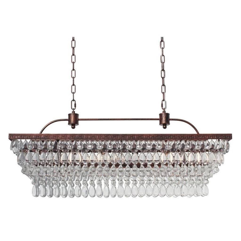 40 inch Rectangular Glass Drop Chandelier S293833