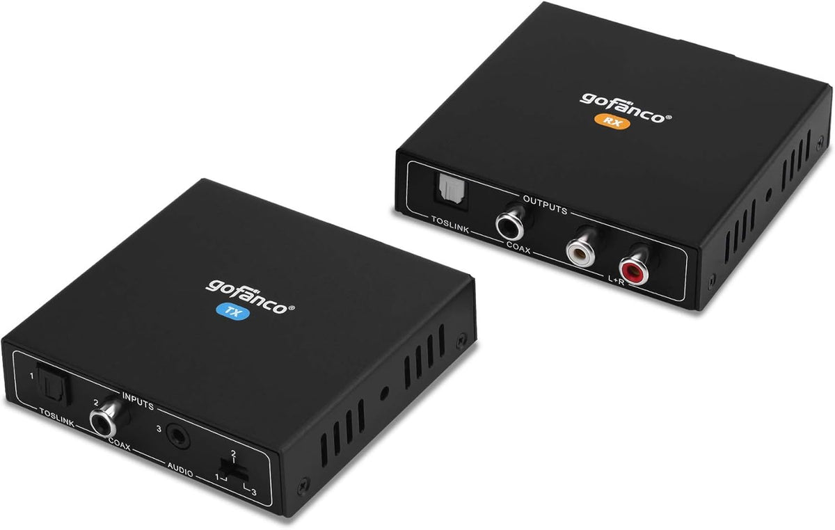 Audio Extender Over CAT5e / CAT6, 1640ft Coaxial/Toslink/Analog Audio S64554