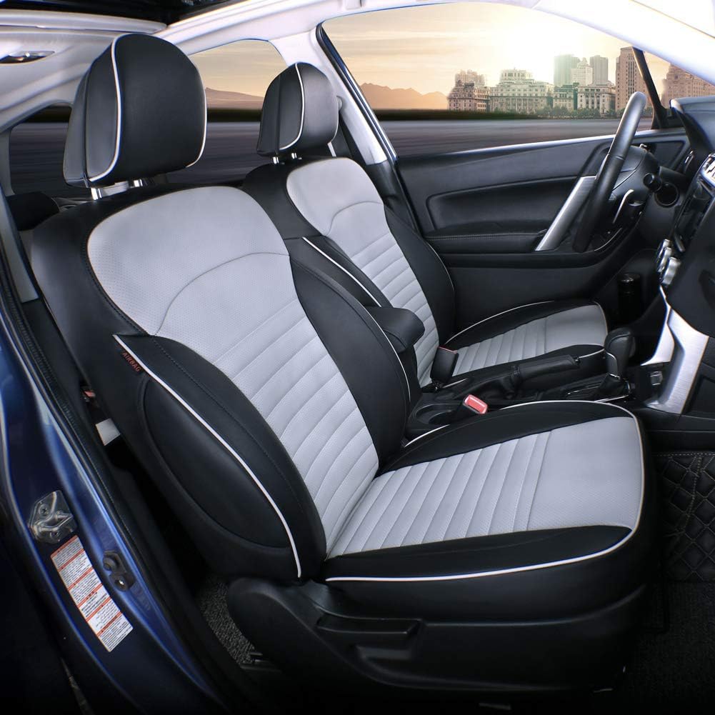Custom Fit Full Set Car Seat Covers Leatherette Black Gray M836918