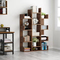 Brown Geometric Bookcase C4691